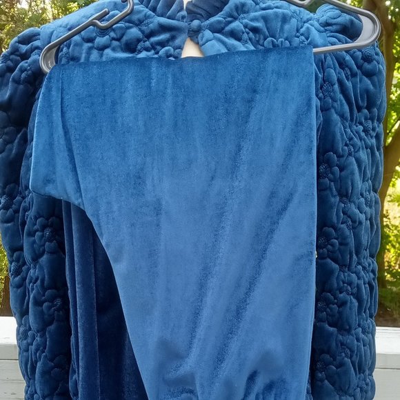 Say-Lu 3pc Velour Lounge Set/PJ's/Sleepwear Midnight Blue Size Large Vintage NWT - Picture 3 of 13